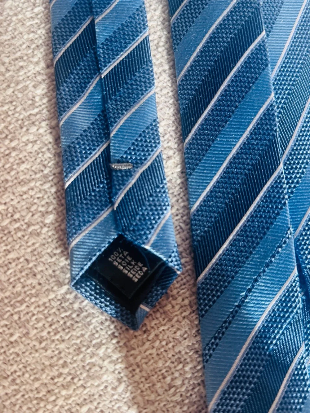 Italian Cristian Burg Blue Striped Men's Tie